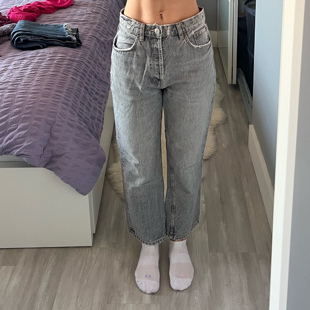 Gray wash Zara jeans. Selling them because they are too big on me.